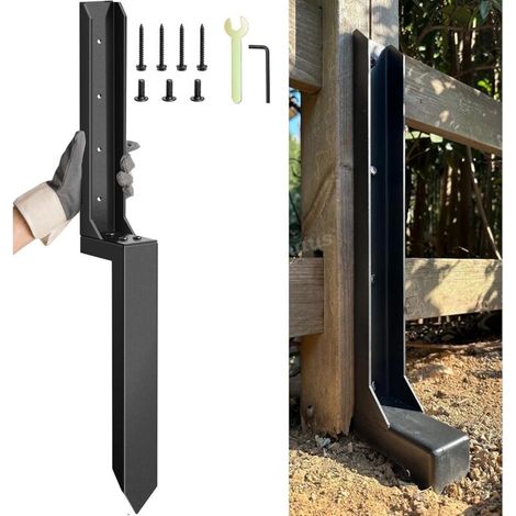 Kit de Réparation de Poteaux de Clôture épais, Support de Poteau en Acier Robuste pour poteaux de Clôture en Bois inclinés ou cassés