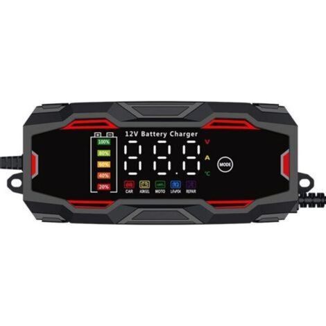 12V 6AChargeur de batterie de voiture 12 V 6 A, chargeur de batterie lithium-fer-phosphate, chargeur d'activation de batterie
