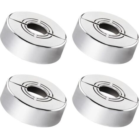 4 Pièces Rosace Robinet, Rosace Mitigeur Douche, 3 Tailles en 1, Cache Tuyau Radiateur Convient pour Diamètre de 20MM / 25MM / 33MM, Utilisé pour Décoration de Robinets (1/4)