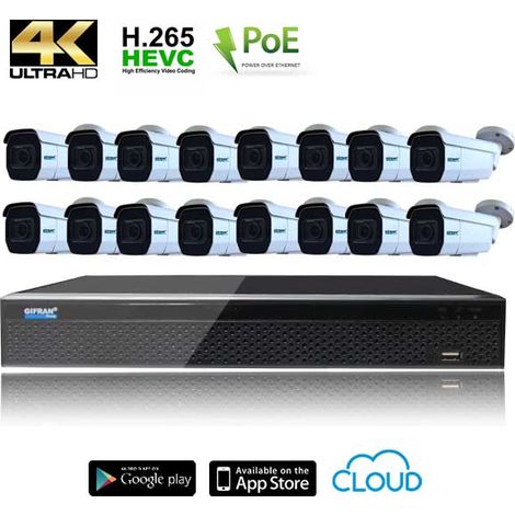 Kit videosorveglianza 16 telecamere da esterno 8MPX 4K (1/4)