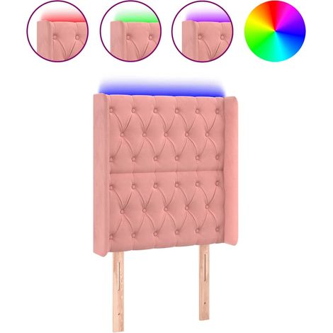 Maison Exclusive - Cabecero con LED de terciopelo rosa 83x16x118/ (1/5)