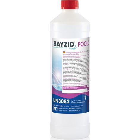 1 L BAYZID® Poolclear - Trübungsbeseitigung für Pool-Filter mit Kartuschen & Filterballs