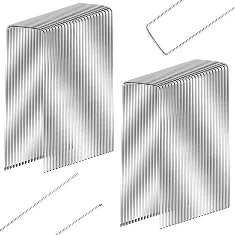 50 Pcs 15 cm Piquets de Jardin, Piquet de Tente, Piquets de Fixation, pour Sardines de Fixation, Clous Ancrages au Sol en U pour Camping Bache Anti Mauvaise Herbe Tissu Anti-Mauvaises Herbes Jardin (1/5)