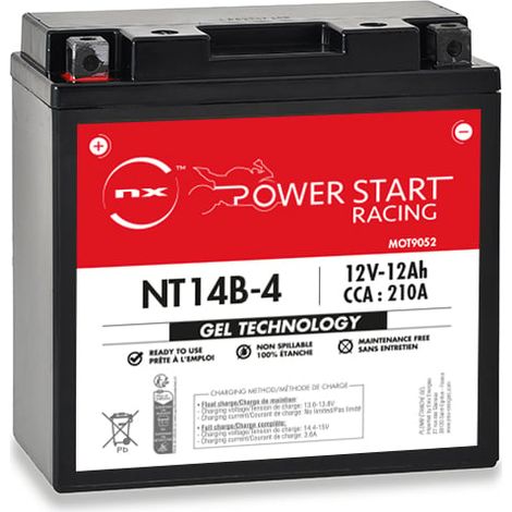 NX - Batterie moto Gel NT14B-4 / YT14B-4 12V 12Ah