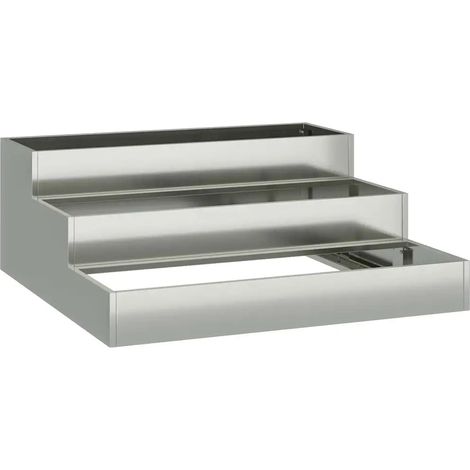 Cache-pot de jardin extérieur moderne 90 x 90 x 35 cm en acier galvanisé argent