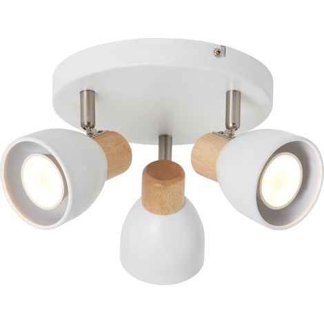 Litecraft Fallon Spotlight Plate Adjustable Ceiling 3 Light - White, Natural (1/5)