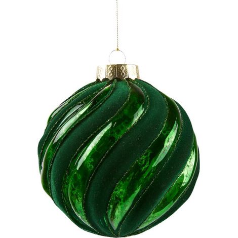 Pallina in velluto colore verde per albero di Natale decorazioni natalizie -Ø 12 cm (1/2)