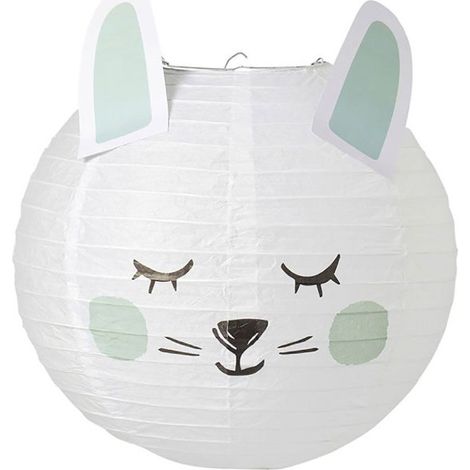 Suspension boule japonaise lapin bleu D35 (1/3)