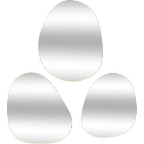 Set di 3 specchi organici lida l32 44,5 47cm oro - Atmosphera créateur d'intérieur
