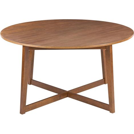 Mesa de comedor redonda MDF con chapa de madera comedor sala de estar roble oscuro Waipori
