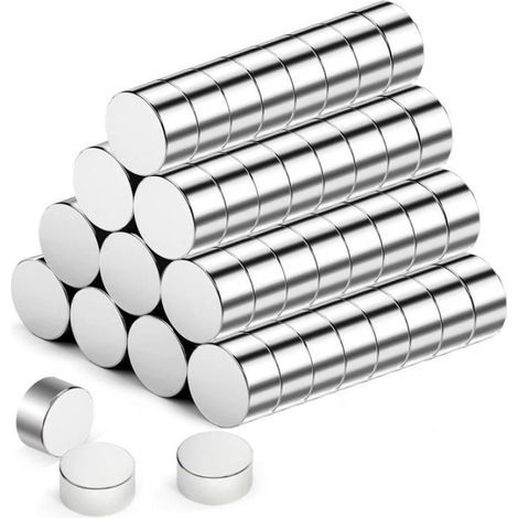 60PCS Petits Aimant Frigo Néodyme Puissants, Magnets Mini Aimants 6x3mm Punaise Métalliques pour Tableau,Frigo, Images,Carte, Tableau Blanc (1/4)