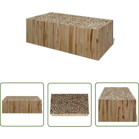 Furniture Limited - Table basse Teck véritable 90x50x30 cm (1/5)