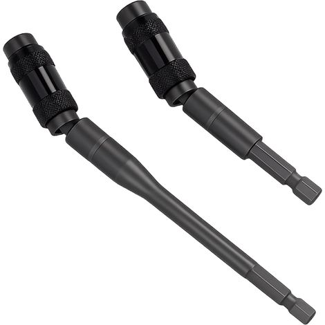 Magnetic Bit Holder 1/4" Flexible 2 Pack - 90mm and 145mm Screwdriver Extenders with 20° Swivel Head - Ideal Accessory for Narrow Spaces, Hard to Access Angles (1/5)