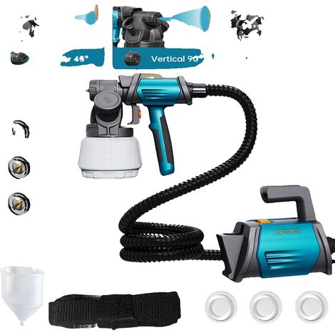 Pulverizador de pintura, depósito de 1300 ml, caudal de 1100 ml/min, color azul. (1/2)