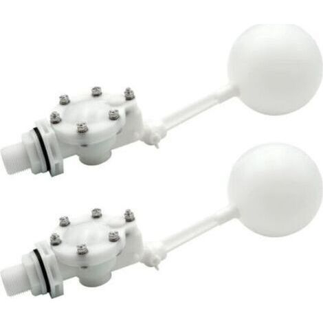 Lot de 2 valves flottantes avec bras réglable, robinet flotteur robuste 3/4 pour réservoir d'eau, haut débit, lot de 2 (1/5)