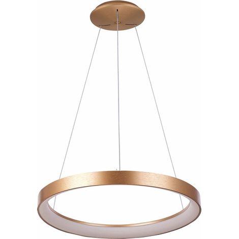Suspension moderne LED anneau laiton 38W Vico Italux