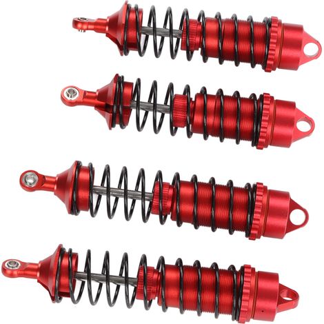 Vier RC-Stoßdämpfer für Vorder- und Hinterachse, passend für ARRMA 1/8, Typhon, Outcast und andere Modelle aus Aluminiumlegierung mit roten Federn. (1/4)
