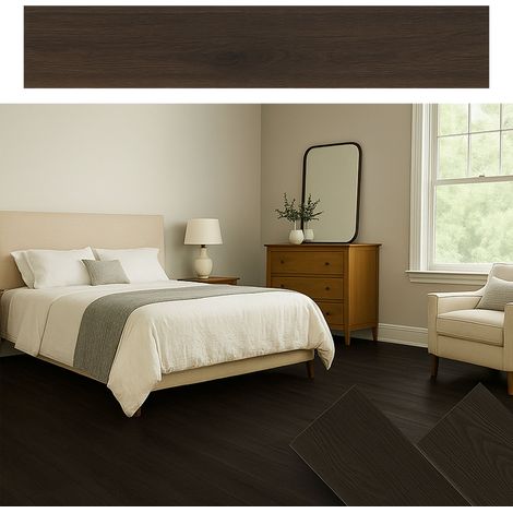 MAKA Pavimento PVC Adesivo Effetto Legno Wenge (15 PZ) 2m²