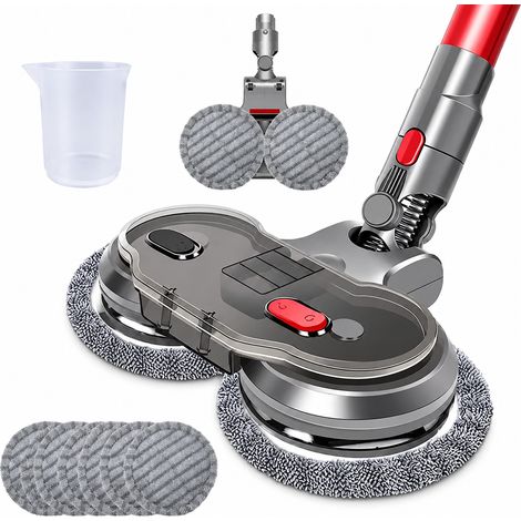 Tête de lavage électrique compatible Dyson V6 V7 V8 V10 V11 V15, accessoire serpillière avec réservoir d’eau et 6 patins lavables pour nettoyage des sols (1/5)