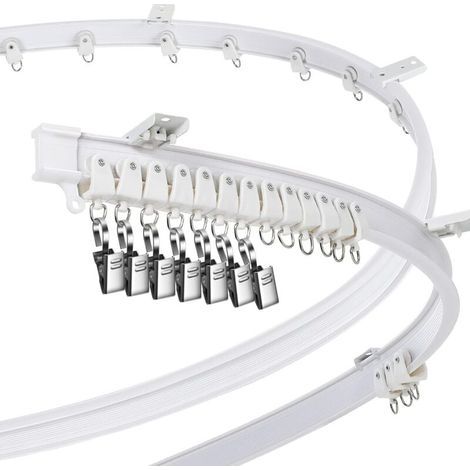 Rail à rideaux incurvé pour baies vitrées et cloisons de séparation, pliable (blanc, 2 m/6,6 pi) (1/4)