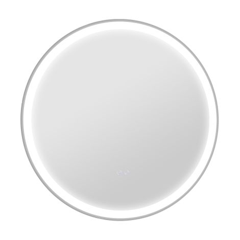 Specchio da bagno LED rotondo da 60 cm con illuminazione integrata, comando touch, funzione memoria impostazioni, rivestimento antigoccia e cornice in alluminio