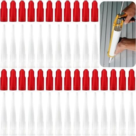 SABIR-Ensemble de 50 embouts à cartouche, comprenant 25 embouts à cartouche en silicone et 25 bouchons de joint, embout à cartouche en silicone (1/4)