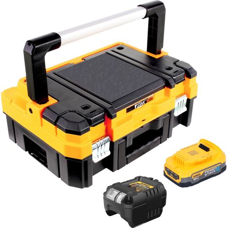 DeWalt DCB 1102 E1T Akku Starter Set 18 V mit 1x Powerstack Akku 1,7 Ah + DCB 1102 Ladegerät + TSTAK (1/5)