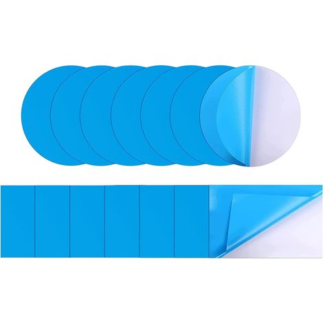 20 parches autoadhesivos de PVC para reparación de piscinas, revestimiento de vinilo para piscinas y barcos, color azul (1/5)