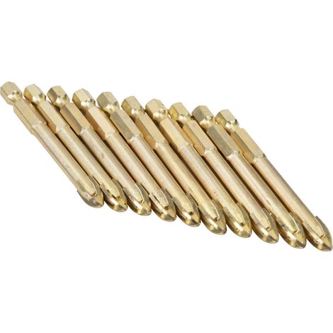 Forets triangulaires torsadés en carbure à queue hexagonale pour carrelage céramique (8 mm, lot de 10) (1/5)