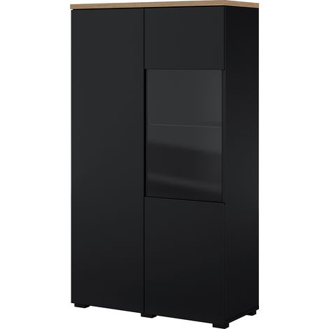 Credenza 2 ante Liko nero e marrone 140cm