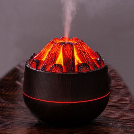 Mini umidificatore in legno con luce LED variabile e modalità di nebulizzazione regolabile (nero) (1/4)