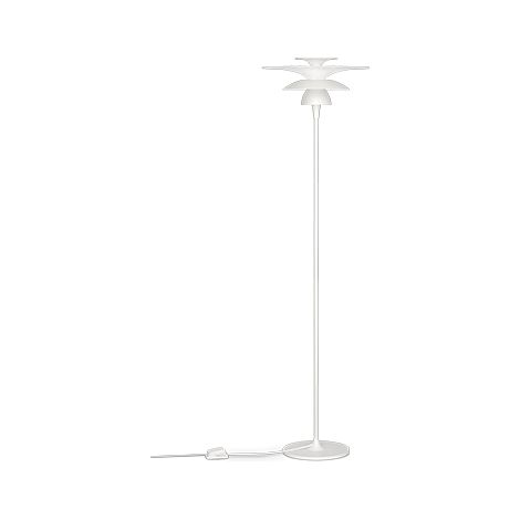 Picasso Lampadaire 140cm Blanc Plat, Interrupteur Sur Cordon 1x G9