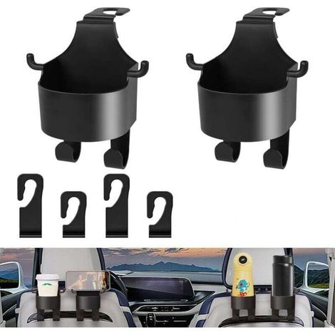 Porte Gobelet Voiture, 2pcs Porte-gobelet de Siège de Voiture avec 2 Crochets de Siège, Diamètre Universel, Réglable Porte-gobelet/Boisson de Voiture, pour cendrier de Voiture (1/4)