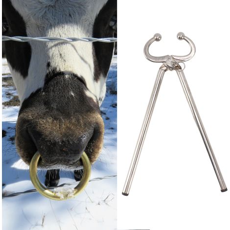 Pince-nez pour vache en acier inoxydable HL-Q3A (grand modèle), pince-nez pour élevage laitier, carte pour pince-nez de vache Baoding (1/5)