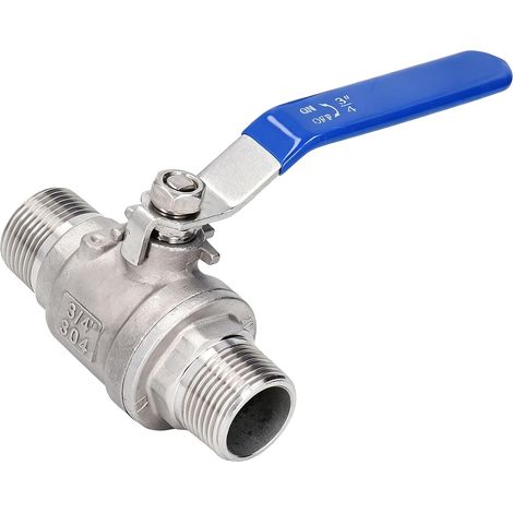 Vanne À Bille 3/4 Po, Acier Inoxydable 304 Npt 3/4"(Dn20) 2 Filetage Mâle Vanne À Bille Flottante Manuelle À Longue Poignée, pour Le Contrôle Des Conduites D’Eau Et Les Raccords de Plomberie (1/5)