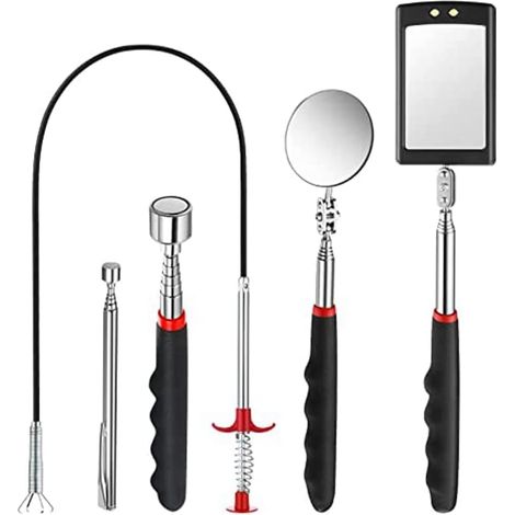 5 PièCes Aimant TéLescopique Pick Up Tool Set Outil à Griffe Extensible Pliable Ressort TéLescopique pour ÉVier Draine Cuisine (1/4)