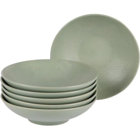 Table Passion - Assiette creuse Vésuvio sauge 19 cm (lot de 6)