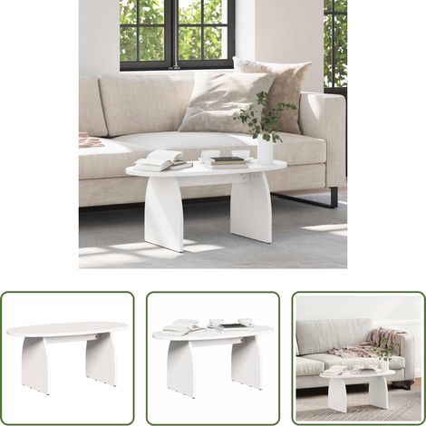 Table basse rustique - Table basse Blanc 80 x 40 x 35 cm Pin massif (1/5)