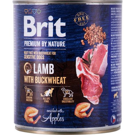 Brit Premium By Nature Cordero y Trigo Sarraceno - Comida Húmeda para Perros 800 g