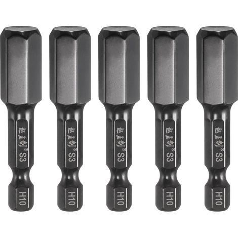 5pcs Clé Hexagonale Pour Foret 10mm(H10) Acier S3 Magnétique (1/5)