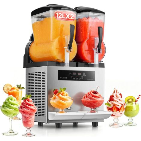 2x12 L Machine à Granité Commerciale pour Granitas et Boissons Glacées avec Compresseur Efficace (1/5)