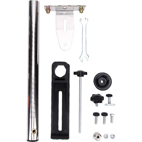 Adattatore per livella di precisione, filettatura maschio da 6 mm a 15 mm, base girevole a 360 gradi, supporto a parete regolabile in altezza. (1/5)