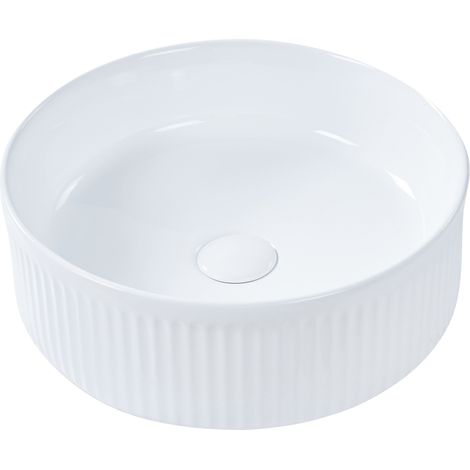 Lavabo sobre encimera de cerámica blanco brillante ⌀ 37 cm Geldo