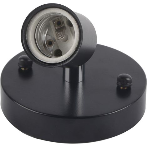 HEEPDD Douille d'ampoule E27 Vintage, Support de Lampe Mural Durable, Rotatif à 180 ° pour l'éclairage de la Maison/du Bureau, Noir/argent/blanc/Bronze Rouge (BLACK)