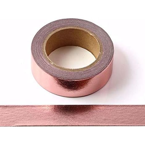Ruban Adhésif Décoratif - 1 Rouleau - Aluminium - Sans Acide - Scrapbooking Et Loisirs Créatifs - Or Rose 15 Mm X 10 M (1/3)