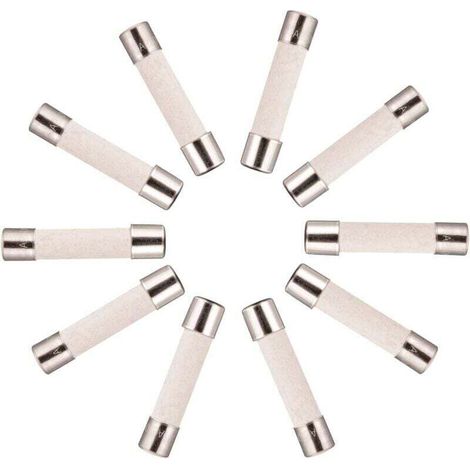 10x fusibile ceramico a ritardo di tempo (T) 10A / 250VAC 5x20mm (1/4)