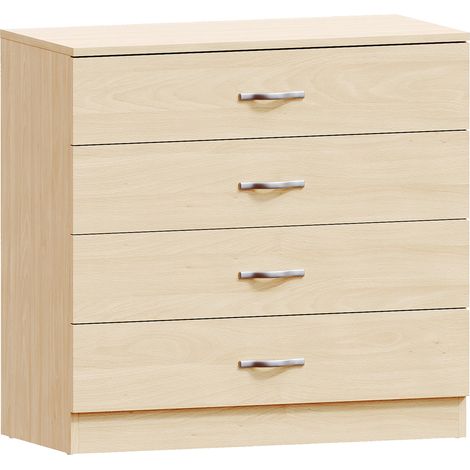 Riano 4 Drawer Chest of Drawers Bedroom Storage Furniture, Pine