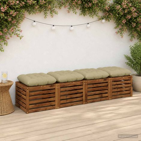 vidaXL Coussins de siège VIANEN 4 pc 100 % polyester Vert clair (1/5)