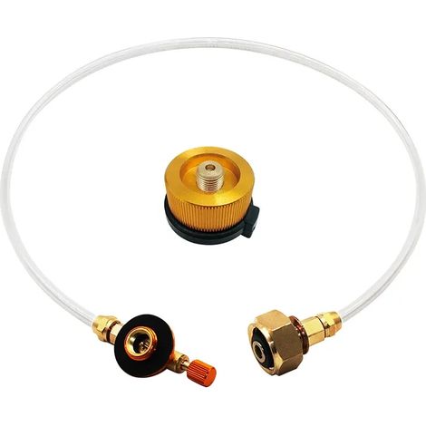 Réchaud à gaz portable de camping, adaptateur de remplissage de propane, coupleur de réservoir, accessoires de charge de gaz, convertisseur de valve de gonflage, réchauds de cuisine portables (1/4)
