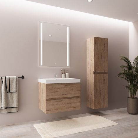 Ensemble meuble vasque 60 cm avec colonne - LOMAZOO Avalon - (1/5)